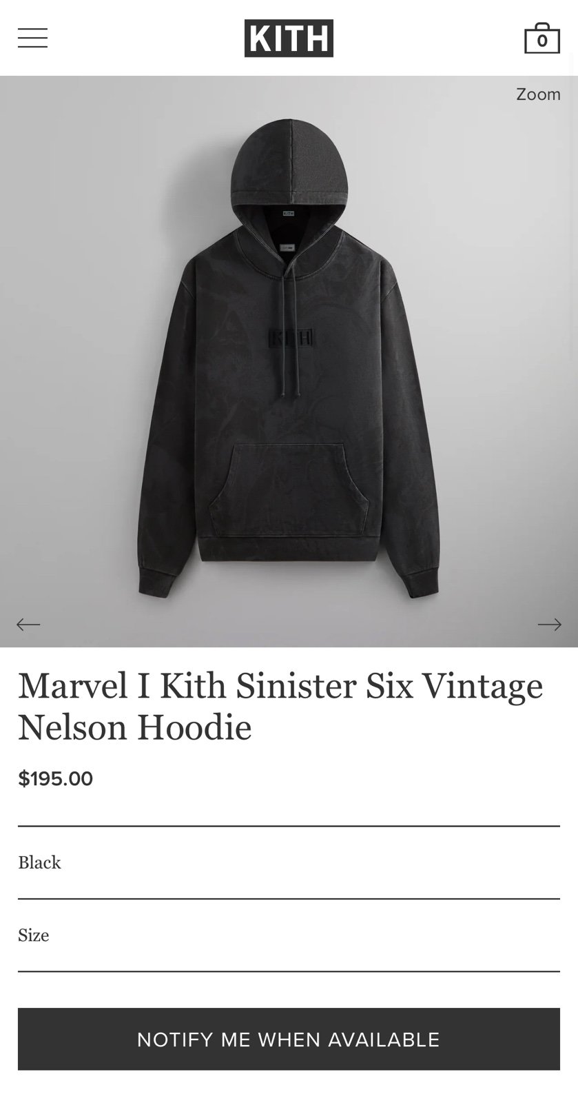 Kith - Sinister Six Vintage Nelson Hoodie - Marvel Spiderman