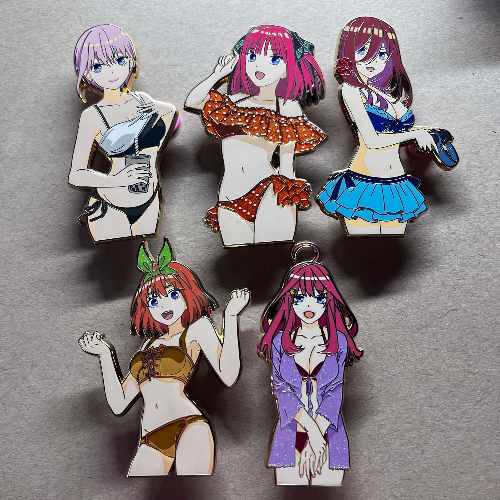The Quintessential Quintuplets — Ichika, Nino, Miku, Yotsuba, & Itsuki Pin Set