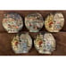 Vintage Lot Of 5 Hand painted Christmas Candle Round 5 Candle Home Decor