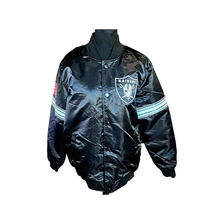 Starter Las Vegas Raiders NFL Men's Satin Varsity Bomber Jacket Size Medium