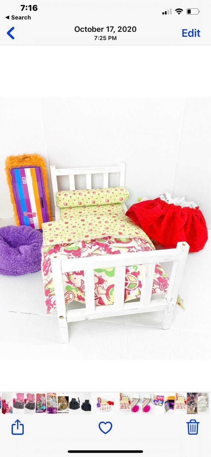 For your Ag doll: bed and accessories