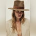 Janessa Leone Alara Wool Fedora Hat w/ Suede Band 310 Sz Large NWT