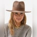 Janessa Leone Alara Wool Fedora Hat w/ Suede Band 310 Sz Large NWT