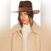 Janessa Leone Alara Wool Fedora Hat w/ Suede Band 310 Sz Large NWT