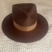 Janessa Leone Alara Wool Fedora Hat w/ Suede Band 310 Sz Large NWT