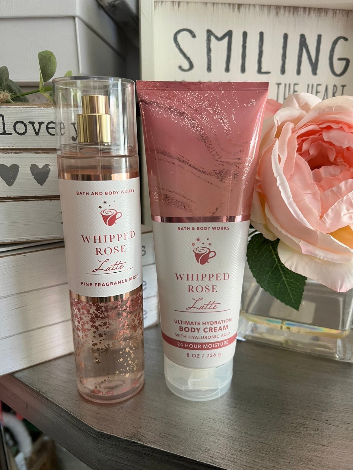 Bath and Body Works Whipped Rose Latte body cream and fragrance mist