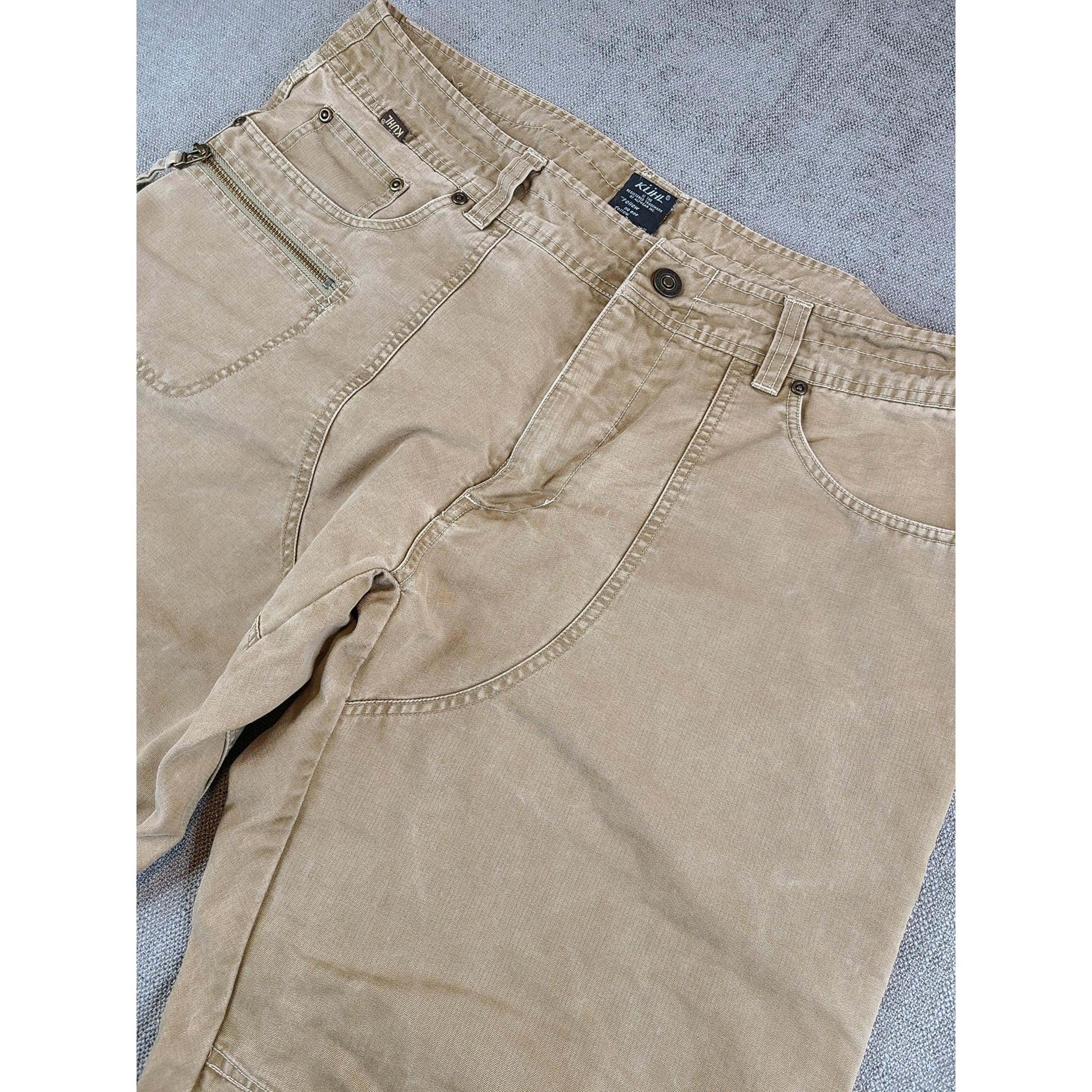 Kuhl Pants Mens 36x32 Khaki Brown Outdoor Hiking Cotton Workwear Rugged Style