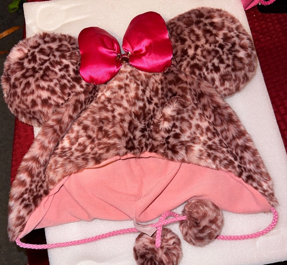 Tokyo Disney Resort Fan Cap pink Leopard Minnie Hat