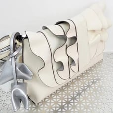 NWT Jessica Simpson White Ruffle clutch