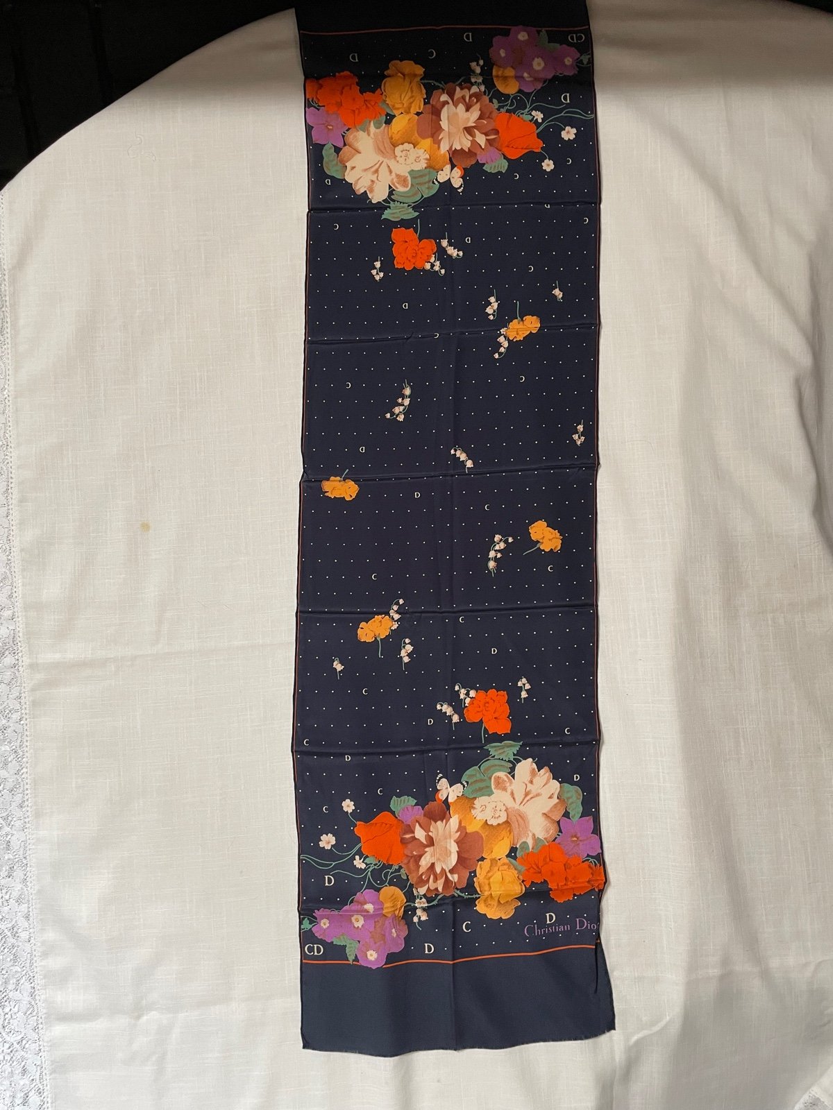 Vintage Christian Dior 100% silk scarf in packaging unused