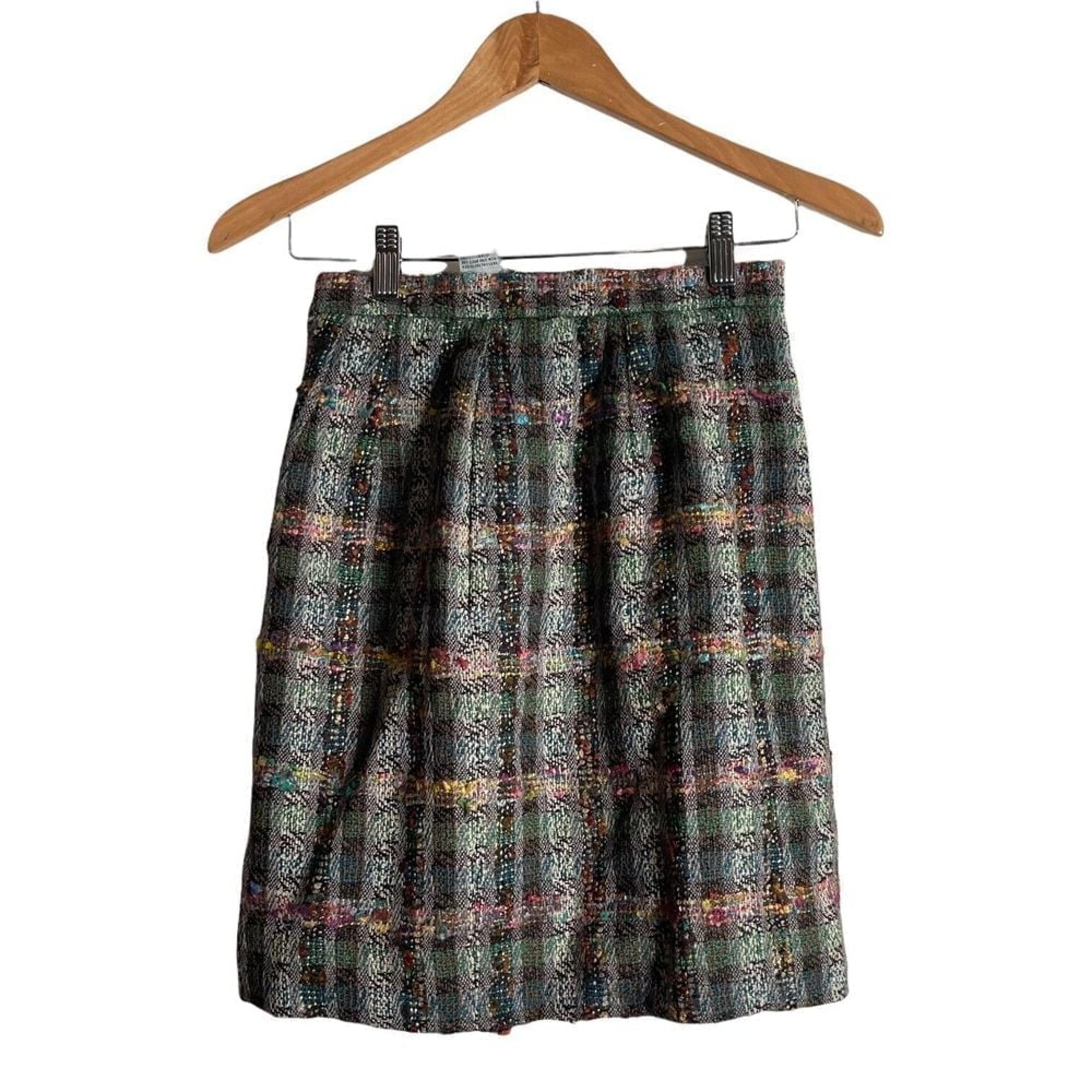 Vintage Carlisle Tweed Textured Multi Skirt Lined Straight Pencil Women Size 2