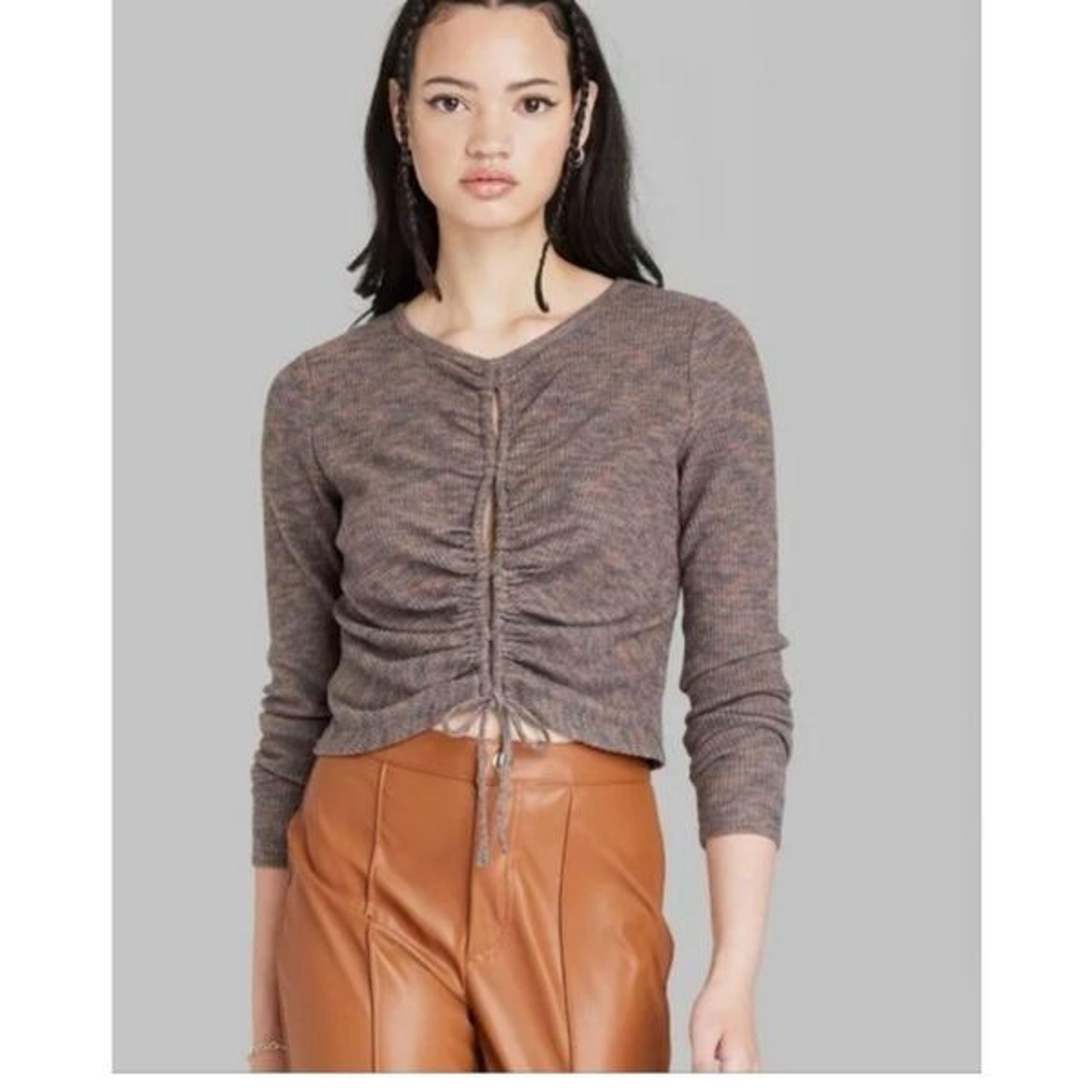 Wild Fable Lace Up Knit Top