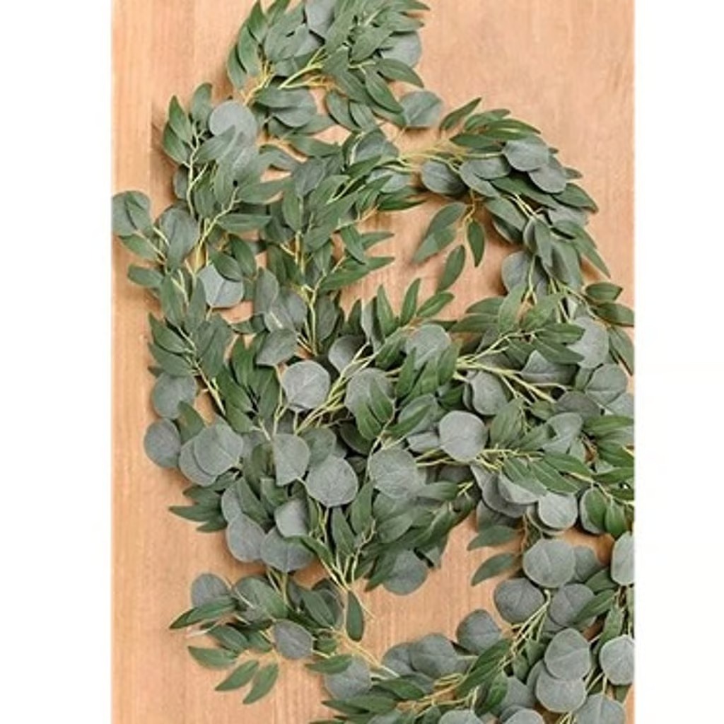 5 Packs of 5.9FT Artificial Eucalyptus Garland w/ Willow Leaves Wedding Garland