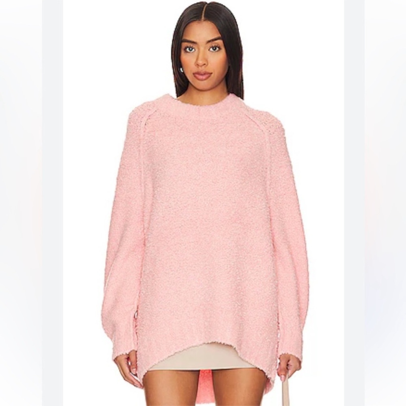 Free People Women's Teddy Sweater Tunic - Pale Rosette Pink - Small - NWT