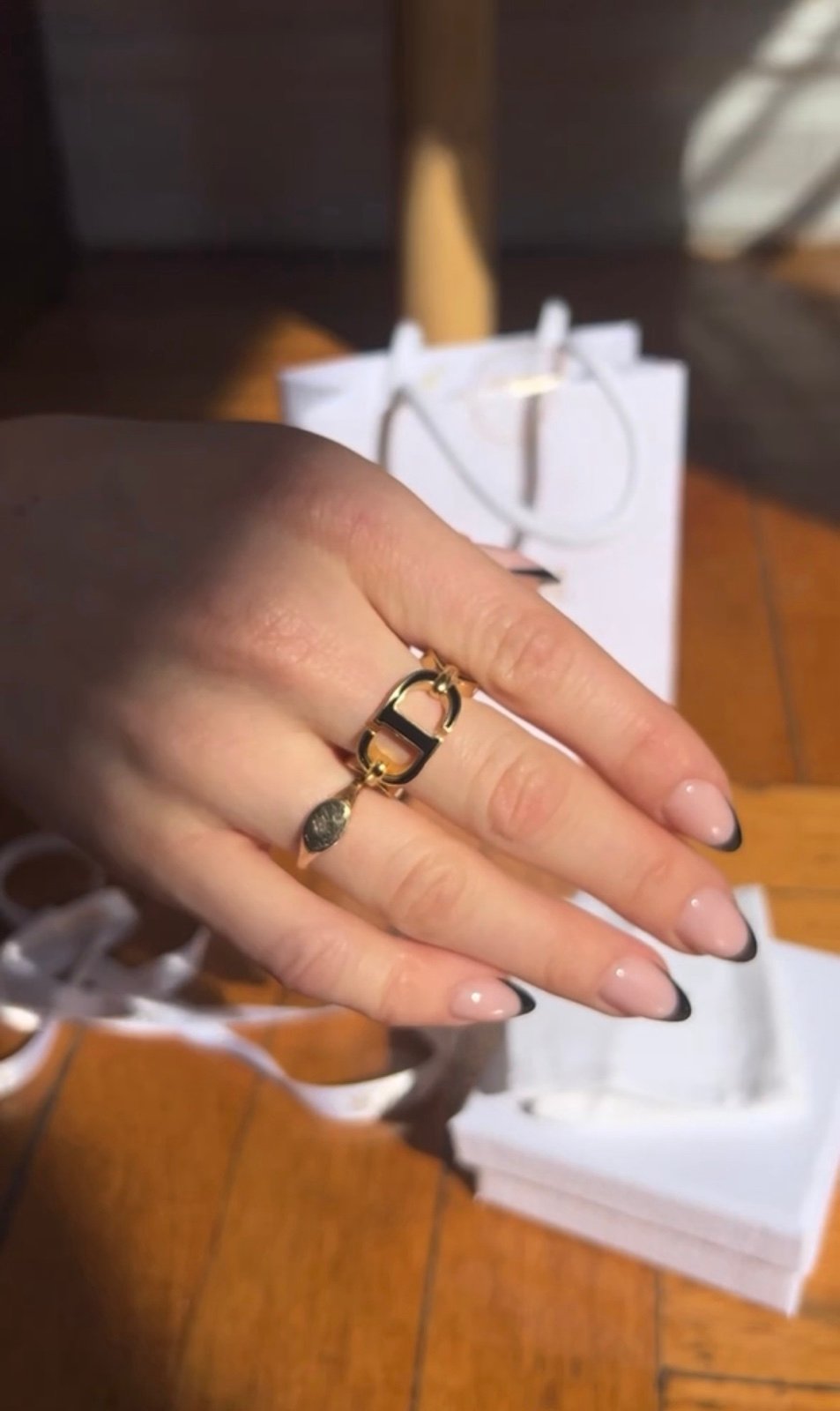 Gold Dior ring