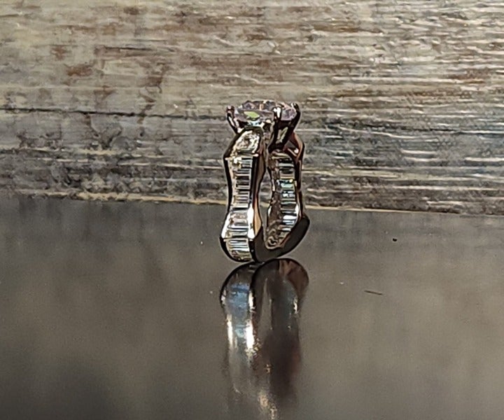14k Custom made labgrown Diamond engagement ring 13ctw
