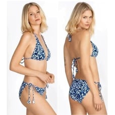 Calme by Johnny Was Blue Tiger String Bikini - S