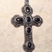 Vintage Sterling Silver Marcasite Cross Pendant Necklace Art Deco Style