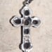 Vintage Sterling Silver Marcasite Cross Pendant Necklace Art Deco Style