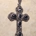 Vintage Sterling Silver Marcasite Cross Pendant Necklace Art Deco Style