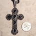 Vintage Sterling Silver Marcasite Cross Pendant Necklace Art Deco Style