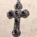 Vintage Sterling Silver Marcasite Cross Pendant Necklace Art Deco Style