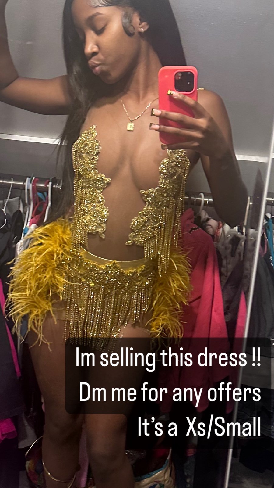 Custom Made Dress XS / Small Gold