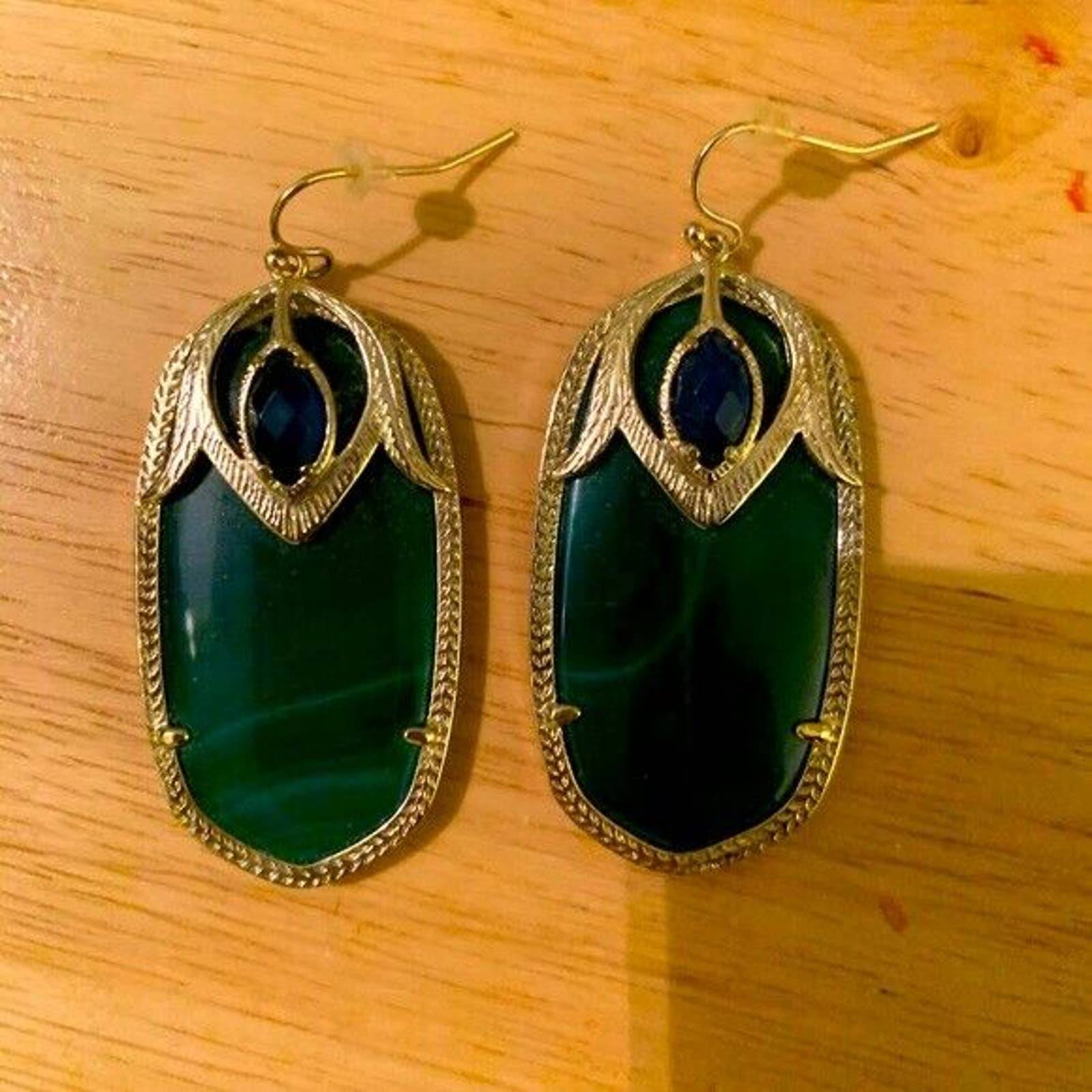 Kendra Scott Green Agate Darby Earrings