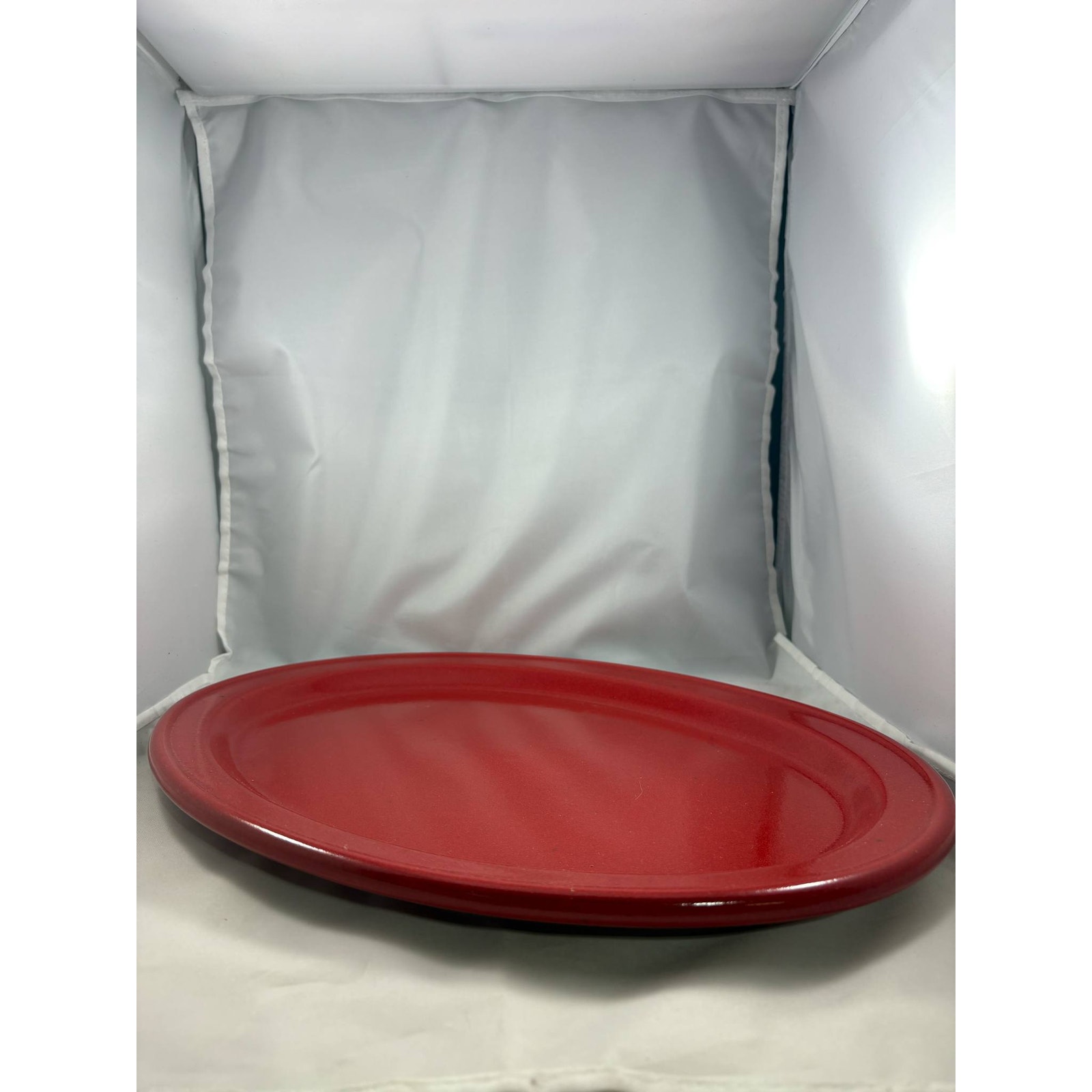 Vtg Emile Henry Red Stoneware Serving Platter France Markings USF3 89.40 11.02