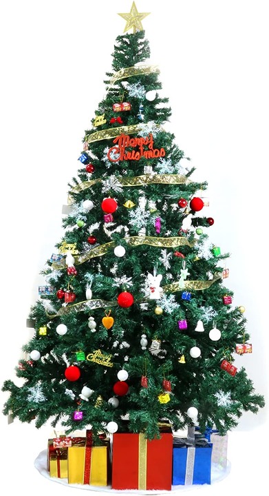 6FT Xmas Pine Tree with Solid Metal Legs 800 Branch Tips