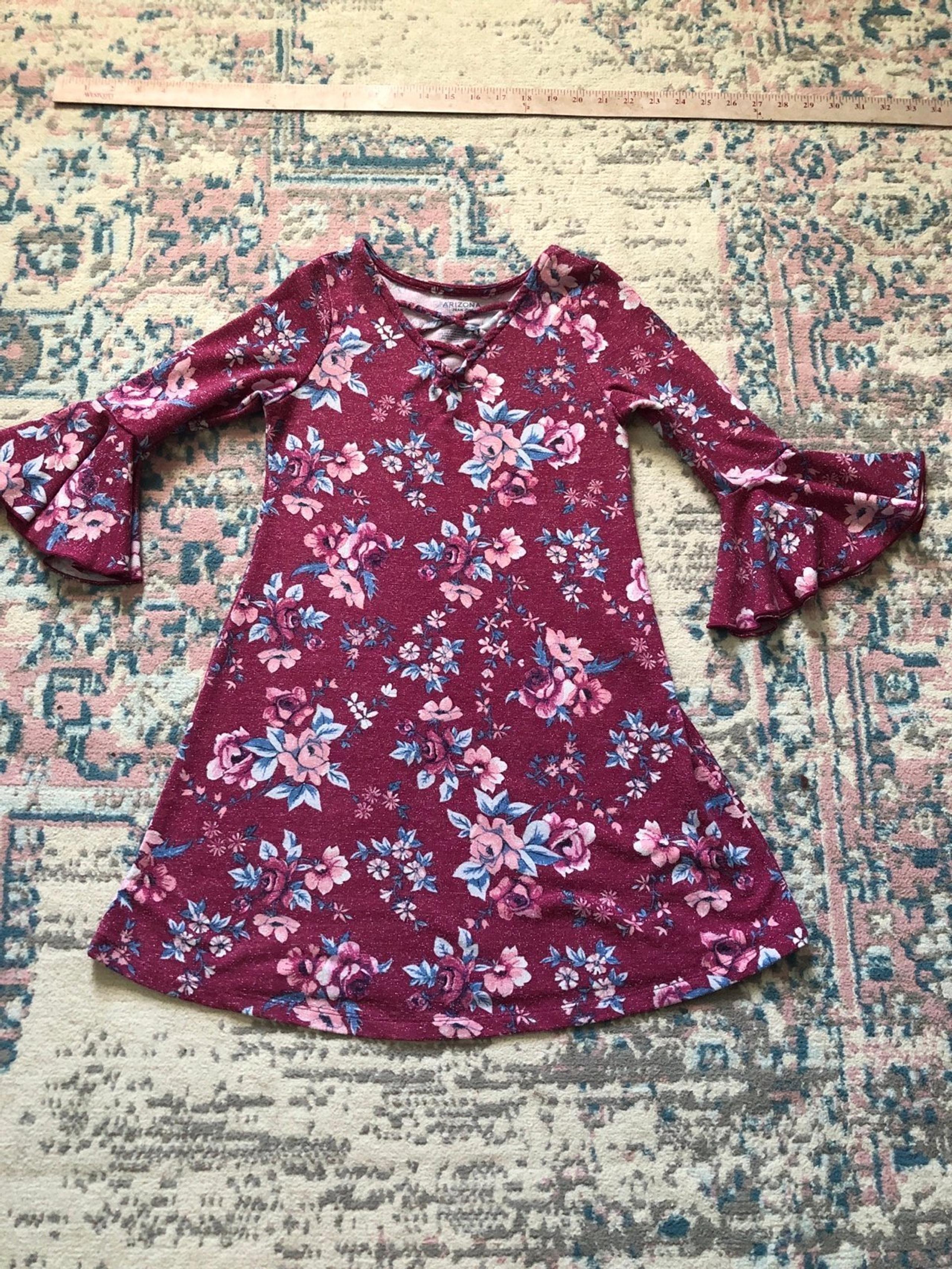 Arizona Jean co girls shimmery floral dress S 7/8