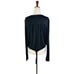 Free people bodysuit women’s size small black long sleeve faux wrap snap close