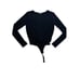 Free people bodysuit women’s size small black long sleeve faux wrap snap close