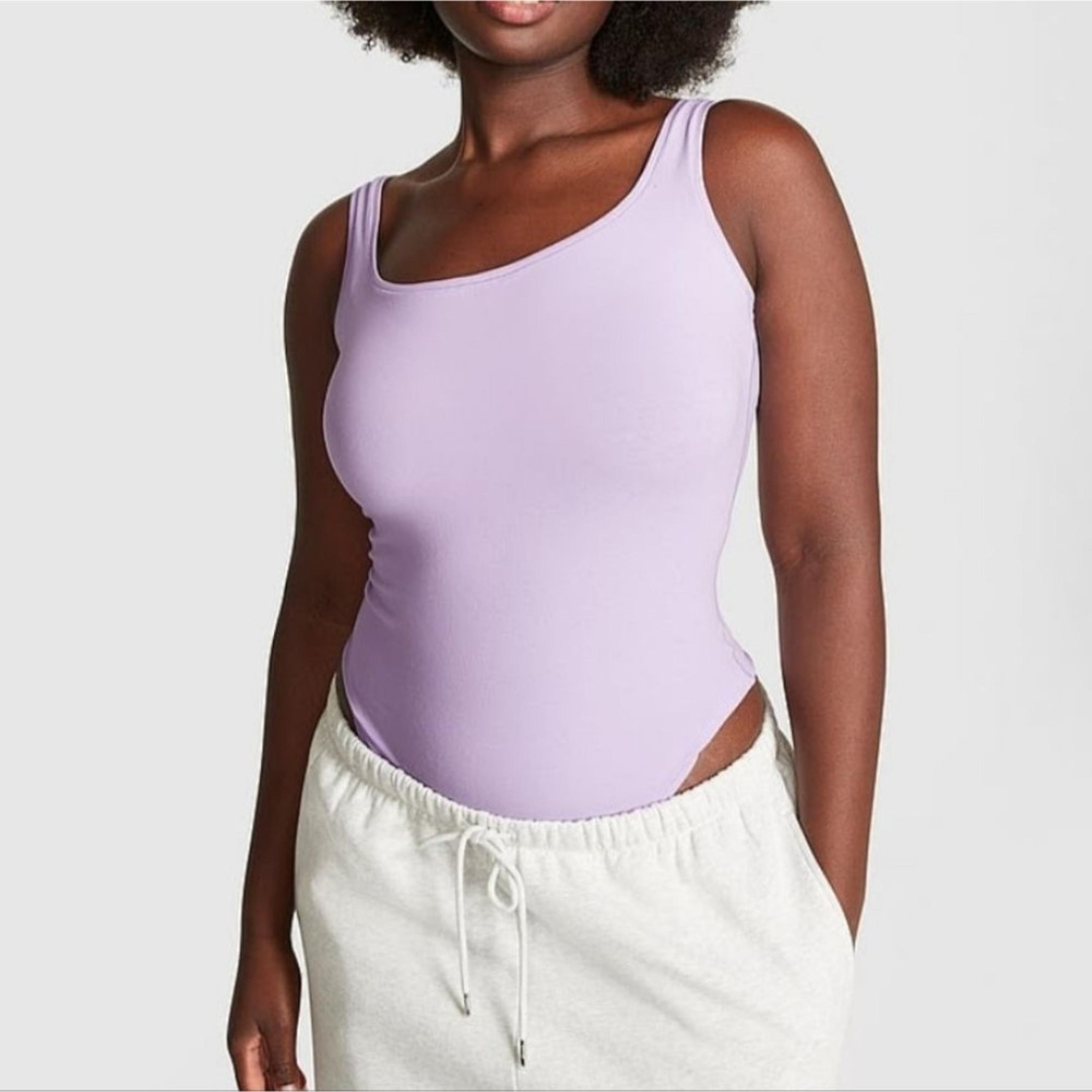 PINK Victoria's Secret Womens Base Cotton Bodysuit Size. Medium NEW.