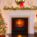 26 Electric Fireplace Heater Infrared Quartz Insert 1500W Lemonwood Ember Bed