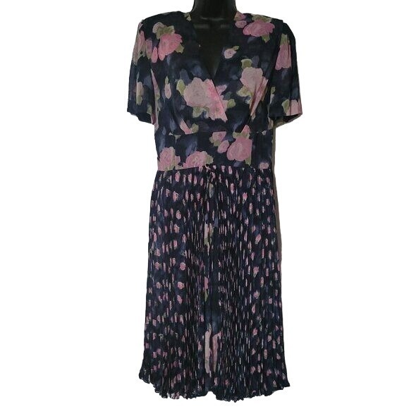 MIMMINA VINTAGE Made in Italy Midi Floral Semi Sheer DressRuffle Dress Size L/XL