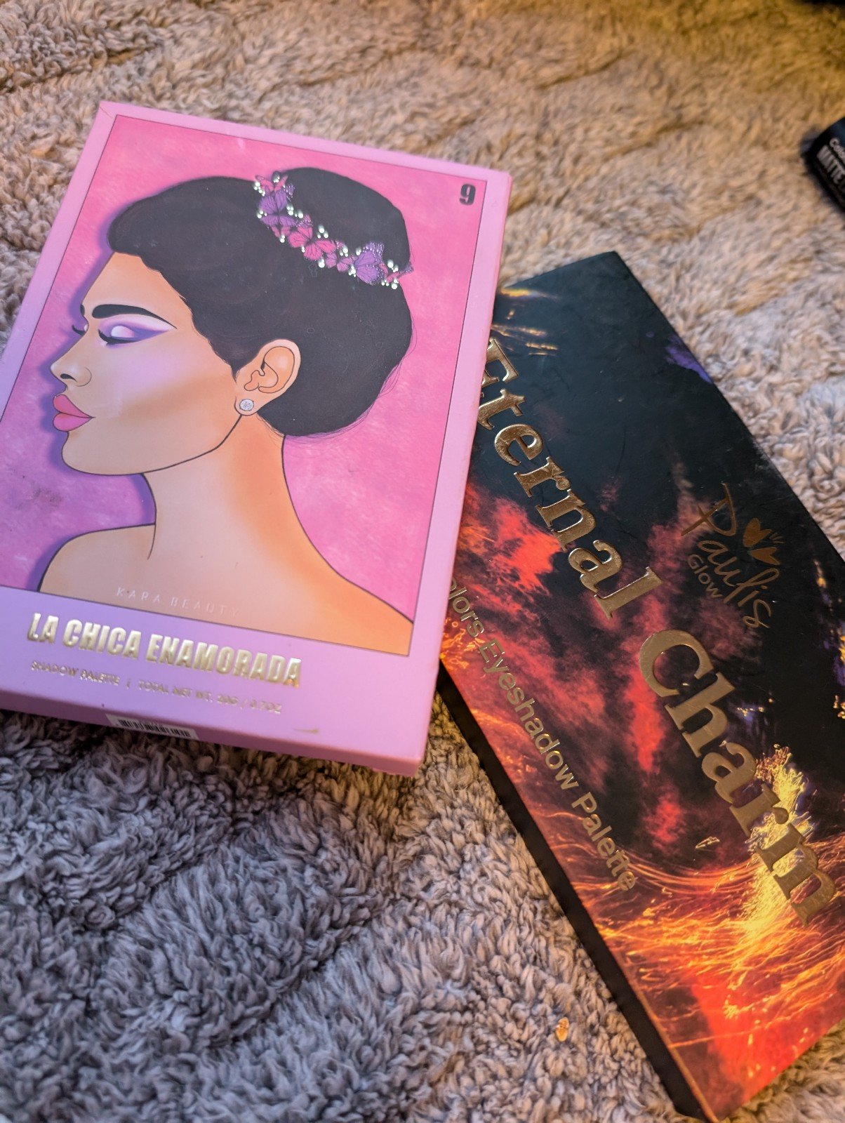 La Chica enamorada eyeshadow palette and eternal charm eyeshadow palette combo .