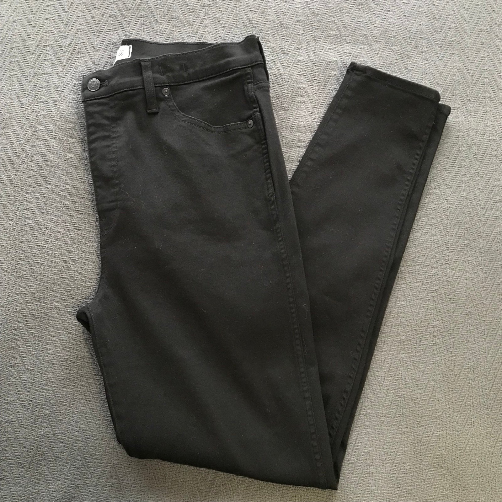 NWOT Madewell 10” High Rise Skinny Jeans Denim Black 32T Tall Excellent