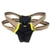 BEACH BUNNY Endless Summer Zipper Ruched Skimpy Bikini Bottoms Taupe Neon Green