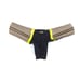 BEACH BUNNY Endless Summer Zipper Ruched Skimpy Bikini Bottoms Taupe Neon Green