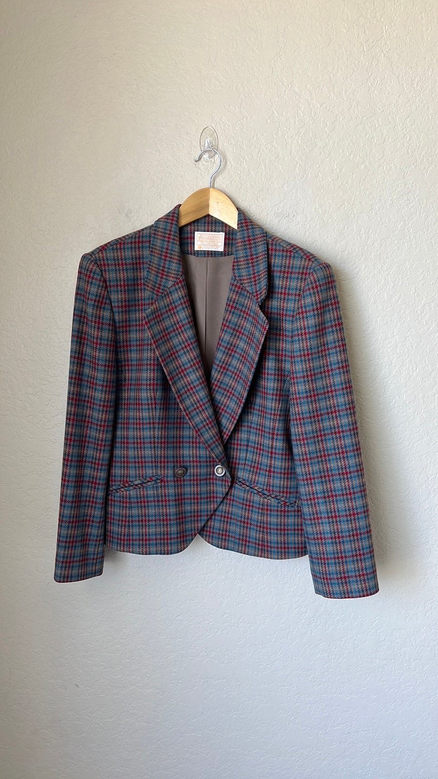 Pendleton vintage plaid houndstooth pantsuit set
