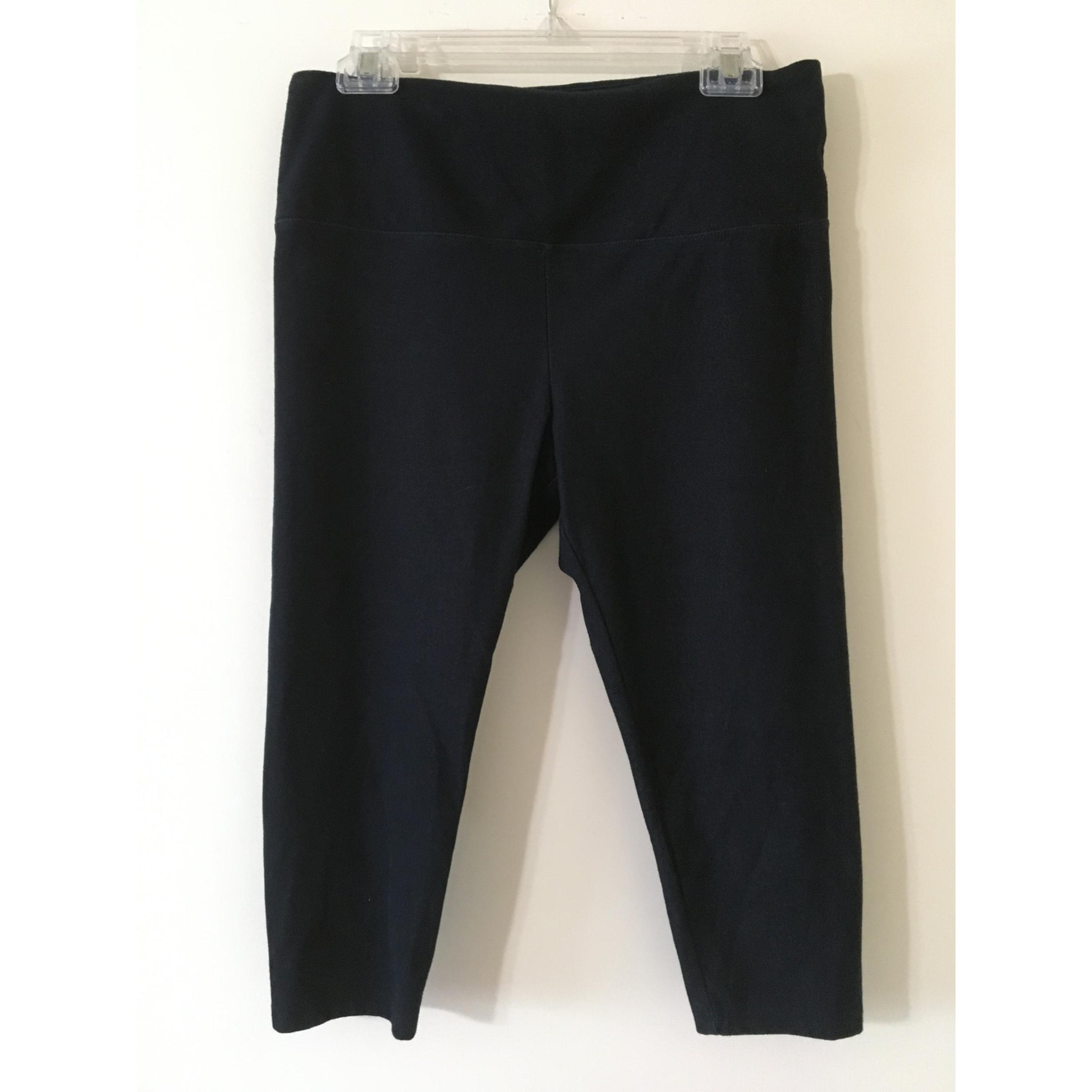 Suave’ Capri Leggings Revolutionary Tummy Control Petite Large Navy Heather Blue