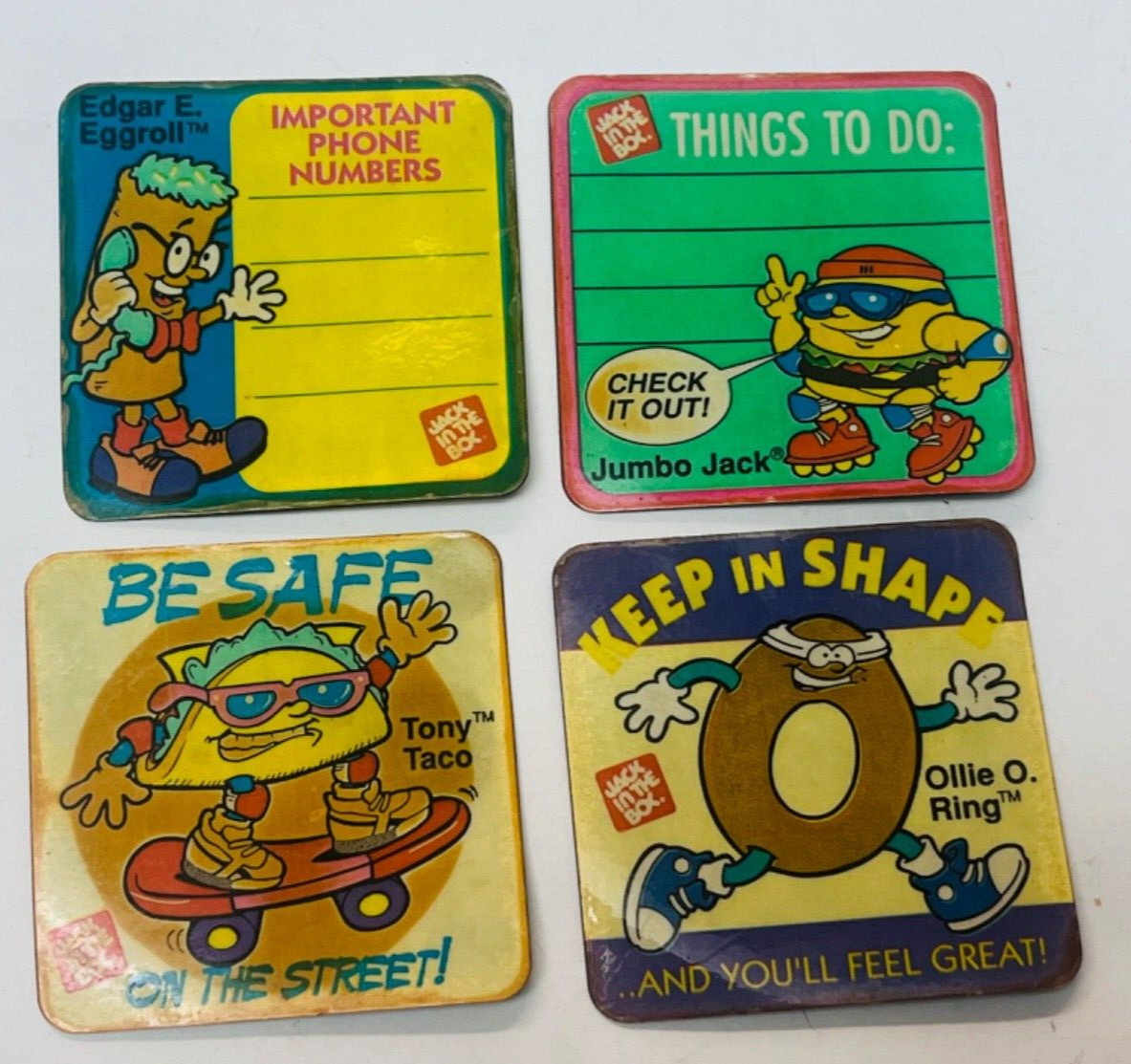 Vintage Jack in the Box Magnets Set of 4 Collectible Hard to Find Fast Food BIN1