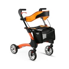 Foldable Rollator Walker with Seat, Lightweight Compact Design Rolling Mobility