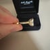 14K gold plated oval cut CZ ring with hidden halo