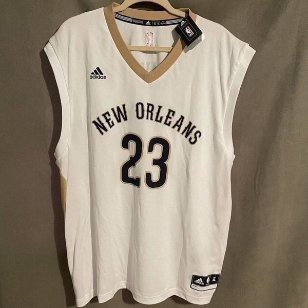 New Orleans Pelicans Anthony Davis #23 Adult Replica Jersey White & Gold Size XL