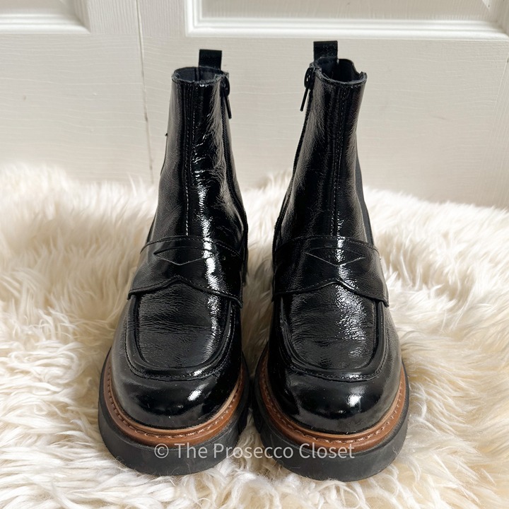 Ateliers Billow Loafer Patent Leather Black Boots - Unique Canadian Designer 36