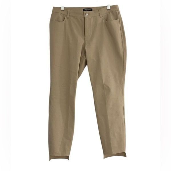 Lafayette 148 New York Tan Cotton Blend Pants Size 10