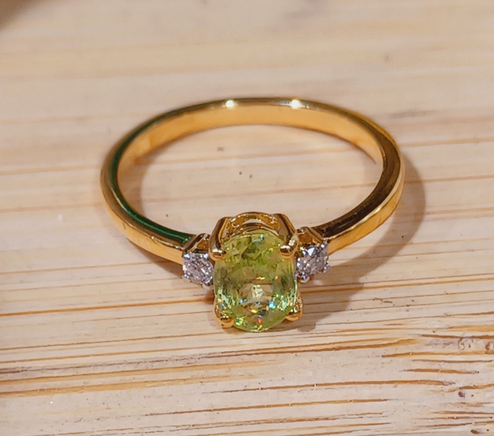 AAA Sava Sphene & Diamond ring, size 7