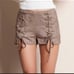 Suede Lace Up Mocha Shorts